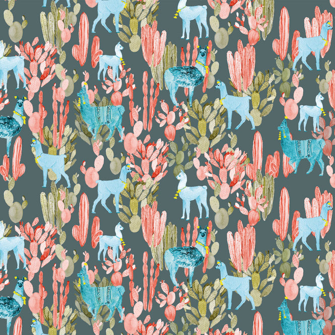 KARIOKAS / ALTIPLANO Coral Lamas on Dark Green WallP-ALTI-CLDG-04