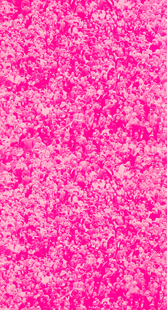 Andy Warhol / CROWD (Where's Warhol) / Aurora Pink on Ivory Clay Coated Paper (triple roll)