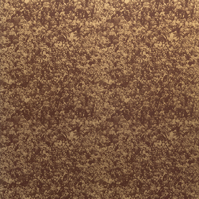 Andy Warhol / CROWD (Where's Warhol) / Sepia on Matte Gold Mylar (triple roll)