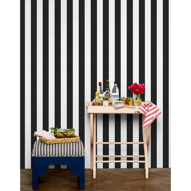 はがせる シール壁紙 wallshoppe / Candy Stripe-Onyx