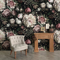 Ellie Cashman / Dark Floral Ⅱ Wallpaper / Black Saturated 【Full