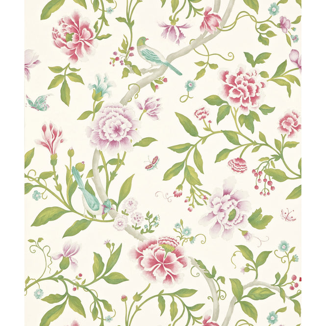Sanderson / ONE SIXTY WALLPAPER COLLECTION / Porcelain Garden Magenta / Leaf DCAVPO106