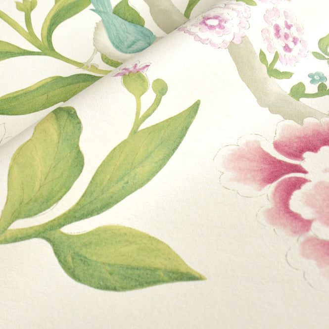 Sanderson / ONE SIXTY WALLPAPER COLLECTION / Porcelain Garden Magenta / Leaf DCAVPO106
