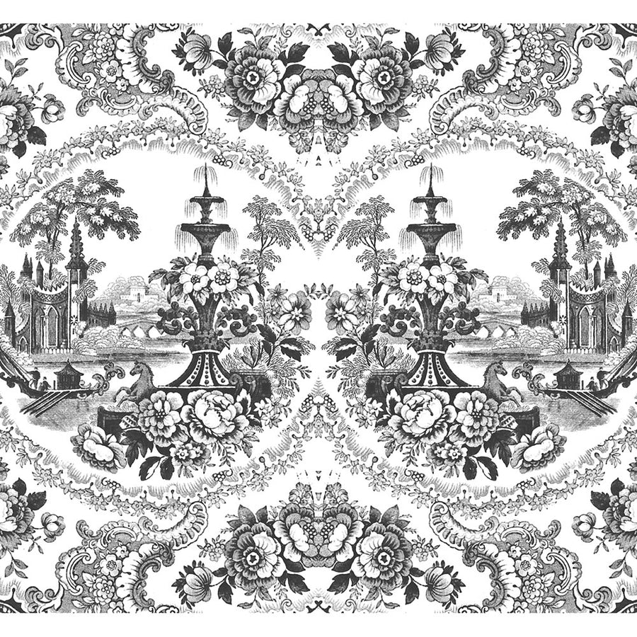 mineheart / Delft Baroque Wallpaper - Black WAL/128