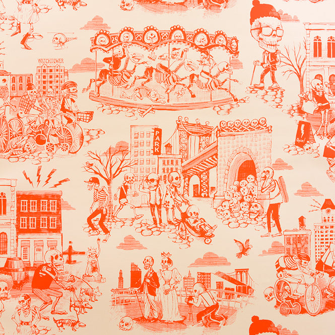 Flavor Paper DIA DE DUMBO / Hot Coral On White Mica Clay Coated paper