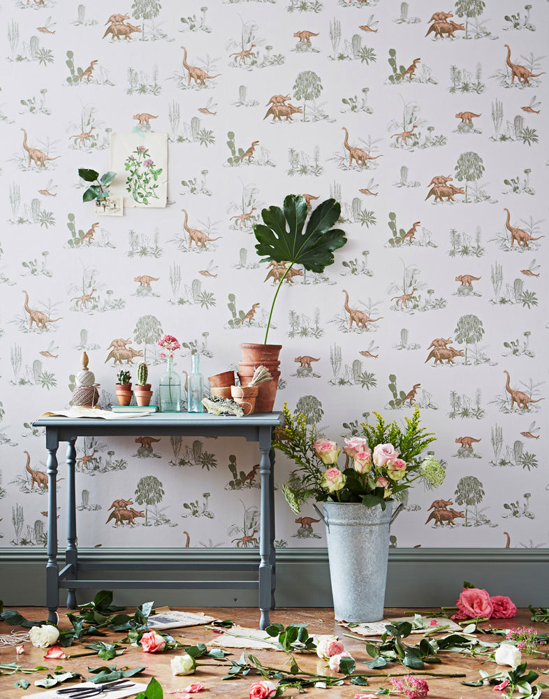 Sian Zeng / Dino Wallpaper / Pink Green DINO07 | 輸入壁紙専門店
