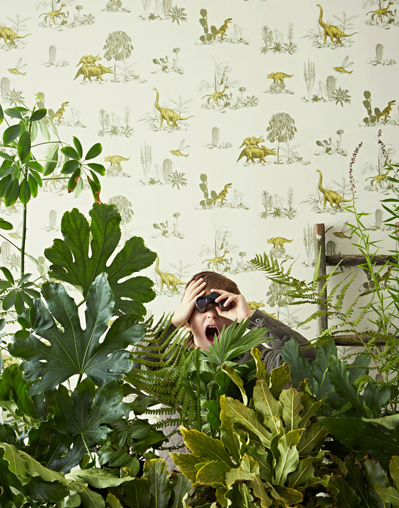 絵画 DINO PLANT Sian Zeng / Dino Wallpaper / Yellow Green DINO10 | 輸入壁紙専門店