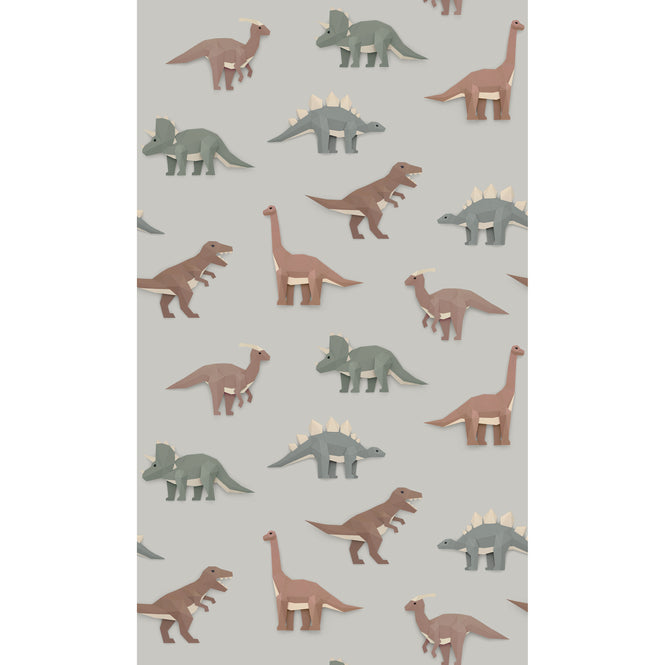 studio ditte / Dinosaur wallpaper / light grey 【2パネル1セット】