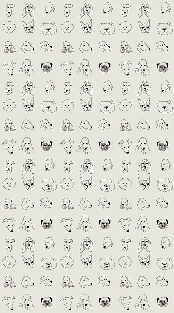 Baines&Fricker / DOGS WALLPAPER Grey