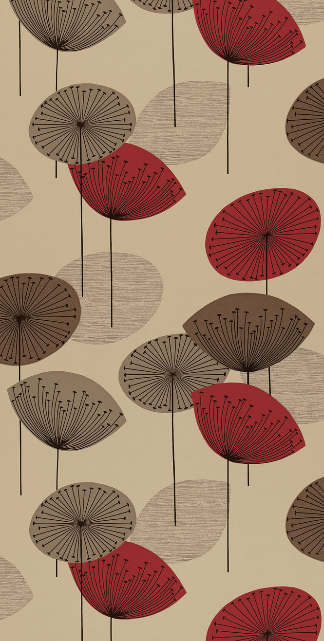 Sanderson / ONE SIXTY WALLPAPER COLLECTION / Dandelion Clocks Clocks Red DOPWDA101 (210498)