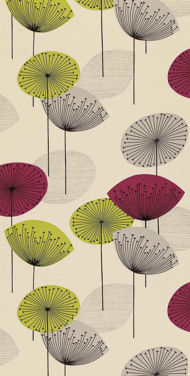 Sanderson / ONE SIXTY WALLPAPER COLLECTION / Dandelion Clocks Blackcurrant DOPWDA102