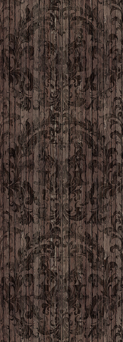 mineheart / Dark Driftwood Damask Wallpaper WAL/130