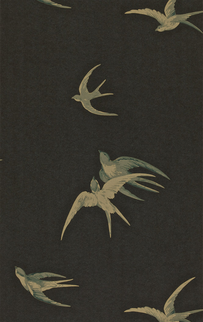 Sanderson / ONE SIXTY WALLPAPER COLLECTION / Swallows Black DVIWSW105