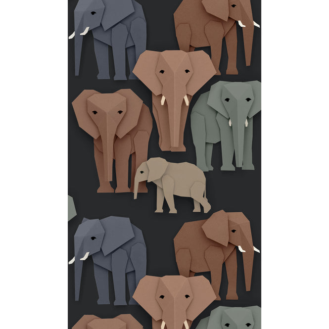 studio ditte / Elephant wallpaper【2パネル1セット】