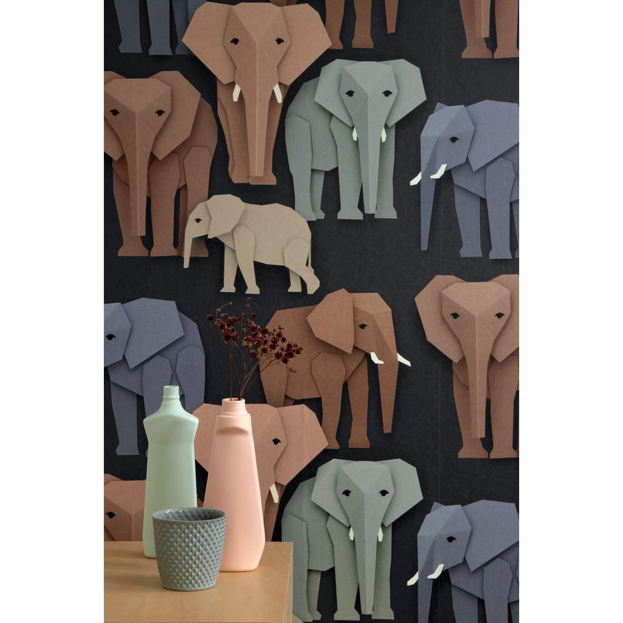 studio ditte / Elephant wallpaper【2パネル1セット】