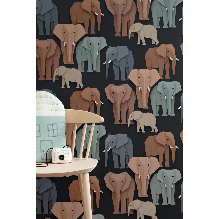 studio ditte / Elephant wallpaper【2パネル1セット】