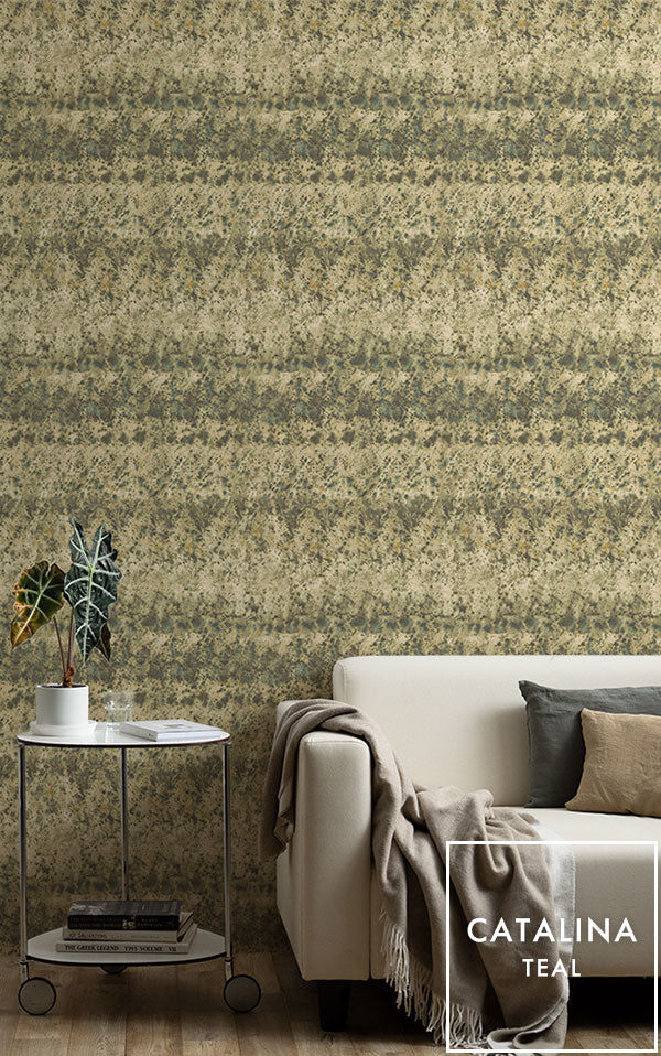 【Flax Wallpaper】Eso Studio / CATALINA / TEAL FWP-ESO-04【2パネル1セット】