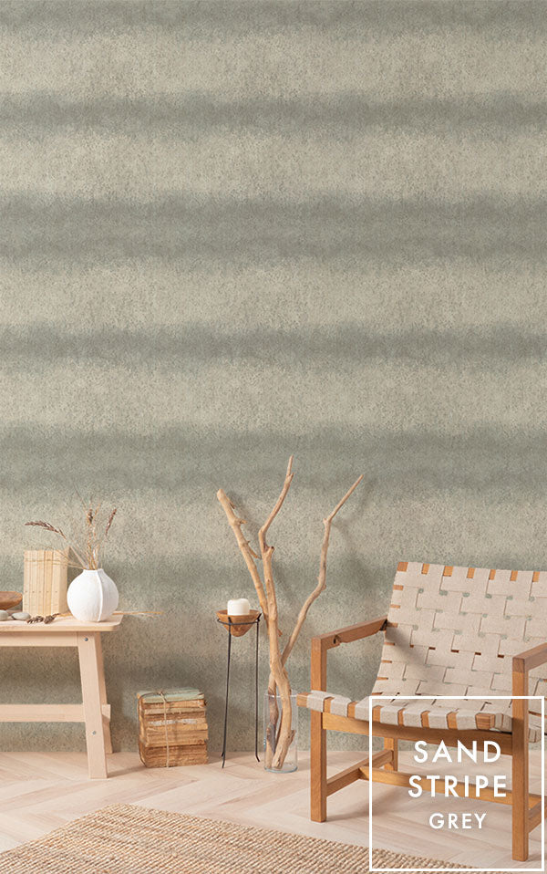 【Flax Wallpaper】Eso Studio / SAND STRIPE / GREY FWP-ESO-06【2パネル1セット】
