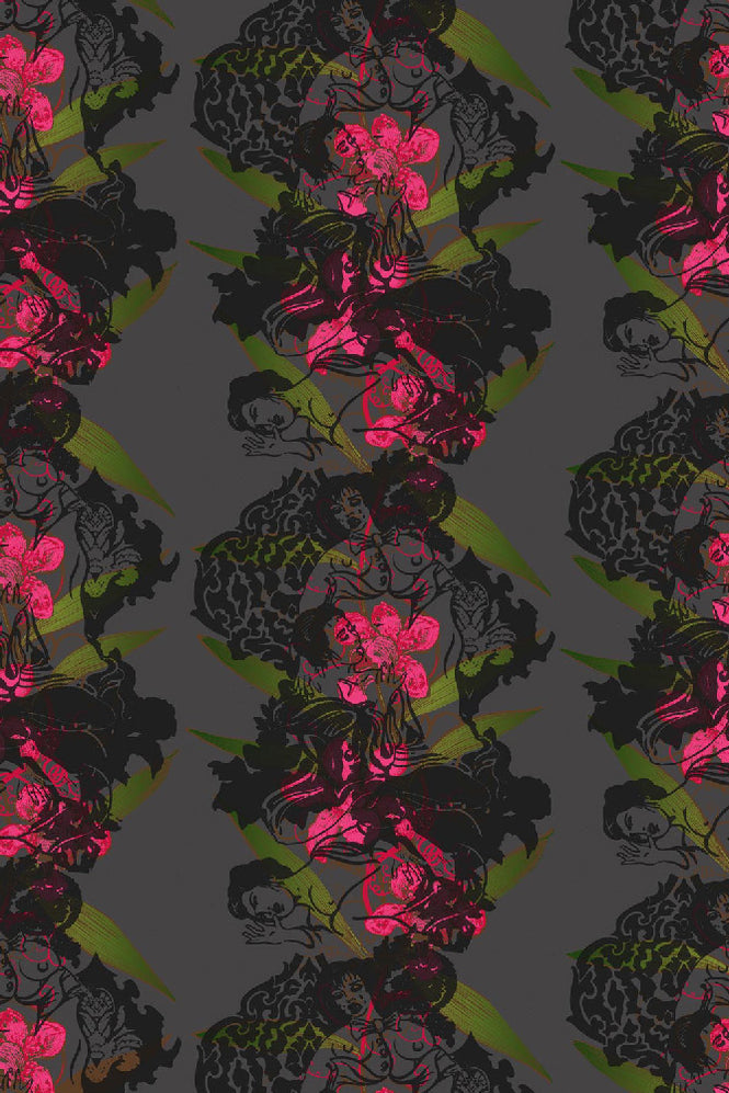 Timorous Beasties / Oriental Orchid Hand-Print / EX/ORO/4007/01