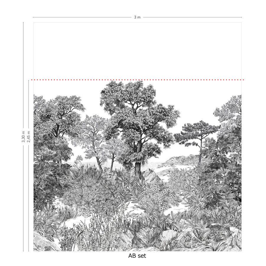 Isidore Leroy / Panoramiques 2020 / FORET DE BRETAGNE Grisaille 【A&Bセット(6パネル)】