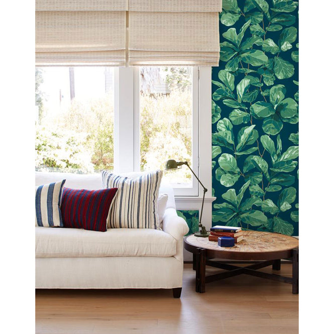 はがせる シール壁紙 wallshoppe / Fiddle Fig-Indigo
