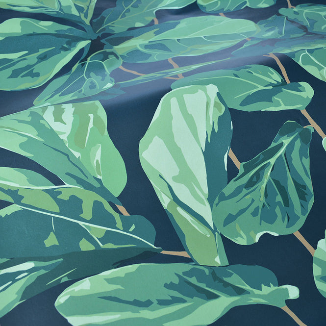 はがせる シール壁紙 wallshoppe / Fiddle Fig-Indigo