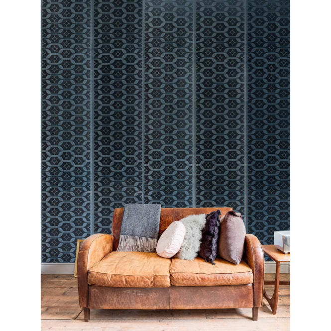 Deborah Bowness / HEIRLOOM / Flatware wallpaper Midnight blue