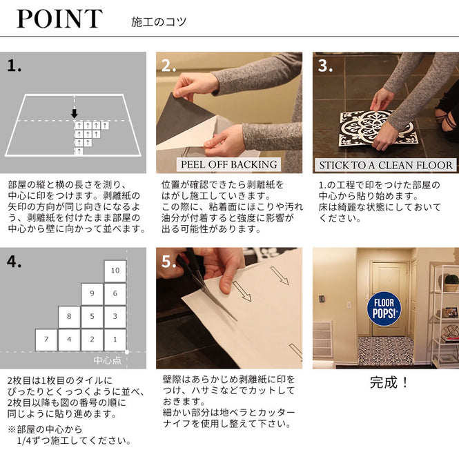 【限定数】フロアタイル FLOOR POPS!  / Floor Tiles 「Gothic」 FP2475