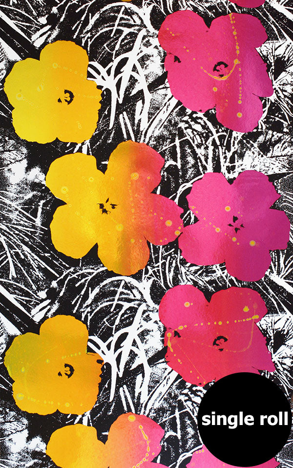 Andy Warhol / FLOWERS / Golden Shower on Chrome Mylar (single roll)