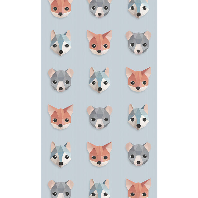 studio ditte / Forest animals wallpaper / Ice blue【2パネル1セット】