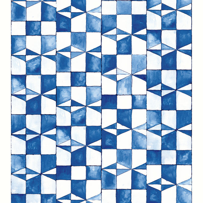 NLXL GEOMETRICS WALLPAPER MEDITERRANEAN INDIGO WALLPAPER BY TOI ET MOI / GEO-05