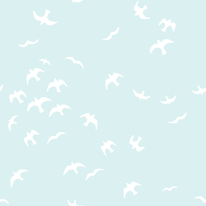 はがせる シール壁紙 wallshoppe / Tea Collection x wallshoppe / Gulls Pale Blue