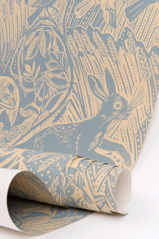 St. Judes / Harvest Hare Wallpaper(Slate Blue)