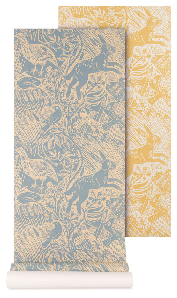 St. Judes / Harvest Hare Wallpaper(Slate Blue)