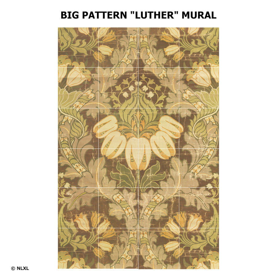 はがせる 壁紙 【Hattan Pattern】NLXL BIG PATTERN "LUTHER" MURAL HMRV-02 フルセット(24枚セット)