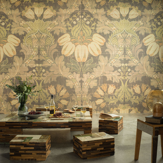 はがせる 壁紙 【Hattan Pattern】NLXL BIG PATTERN "LUTHER" MURAL Cset HMRV-02C(6枚セット)