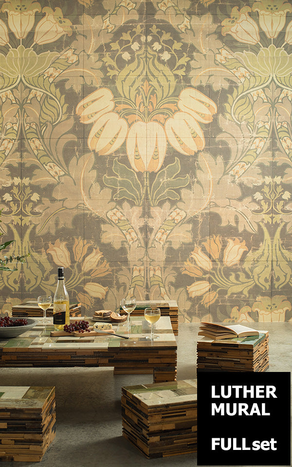 はがせる 壁紙 【Hattan Pattern】NLXL BIG PATTERN "LUTHER" MURAL HMRV-02 フルセット(24枚セット)