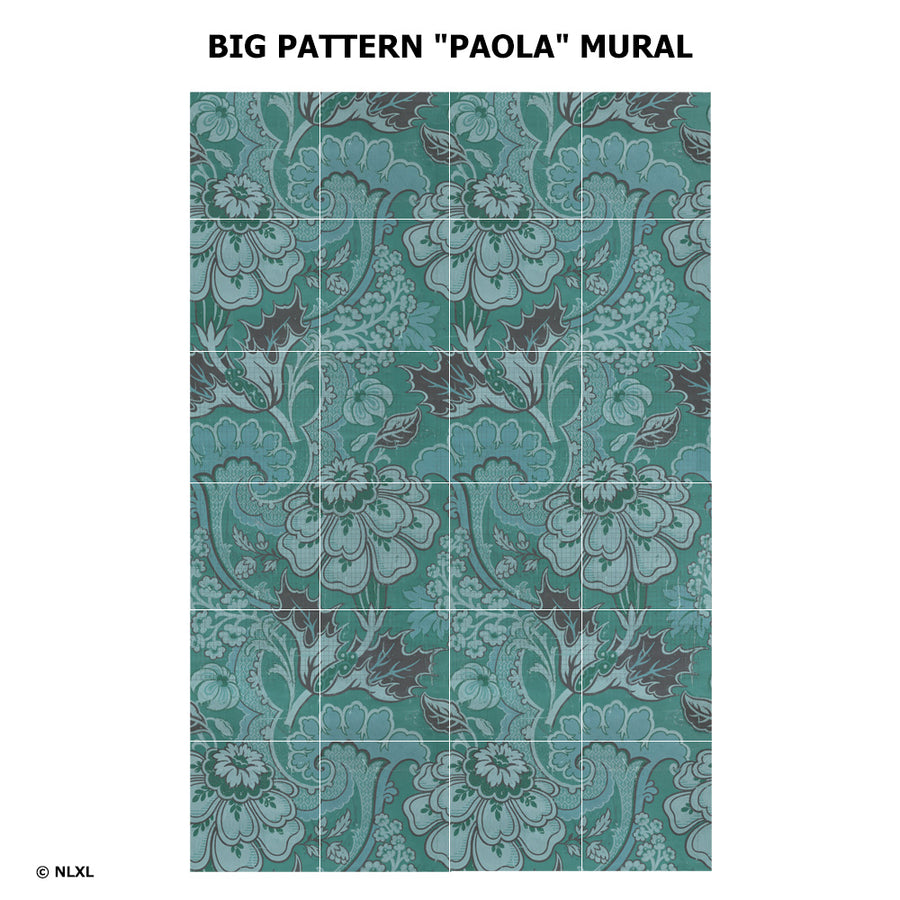 はがせる 壁紙 【Hattan Pattern】NLXL BIG PATTERN "PAOLA" MURAL HMRV-03 フルセット(24枚セット)