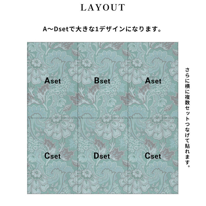 はがせる 壁紙 【Hattan Pattern】NLXL BIG PATTERN "PAOLA" MURAL Bset HMRV-03B(6枚セット)