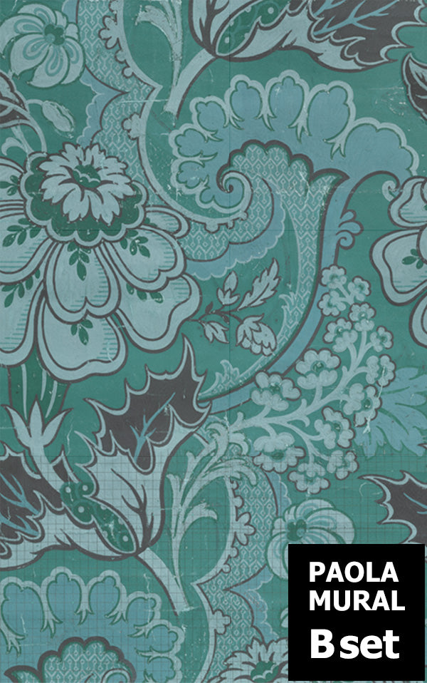 はがせる 壁紙 【Hattan Pattern】NLXL BIG PATTERN "PAOLA" MURAL Bset HMRV-03B(6枚セット)