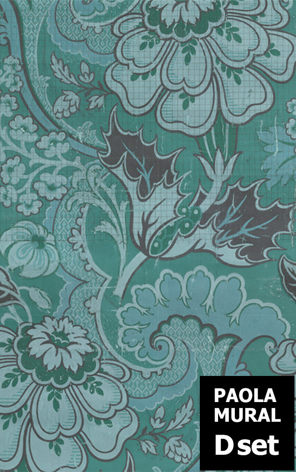 はがせる 壁紙 【Hattan Pattern】NLXL BIG PATTERN "PAOLA" MURAL Dset HMRV-03D(6枚セット)