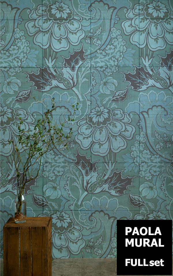 はがせる 壁紙 【Hattan Pattern】NLXL BIG PATTERN "PAOLA" MURAL HMRV-03 フルセット(24枚セット)