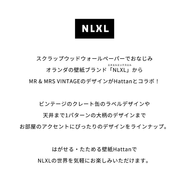 はがせる 壁紙 【Hattan Pattern】NLXL Paon Vert Bset HRMRV-03B(6枚セット)