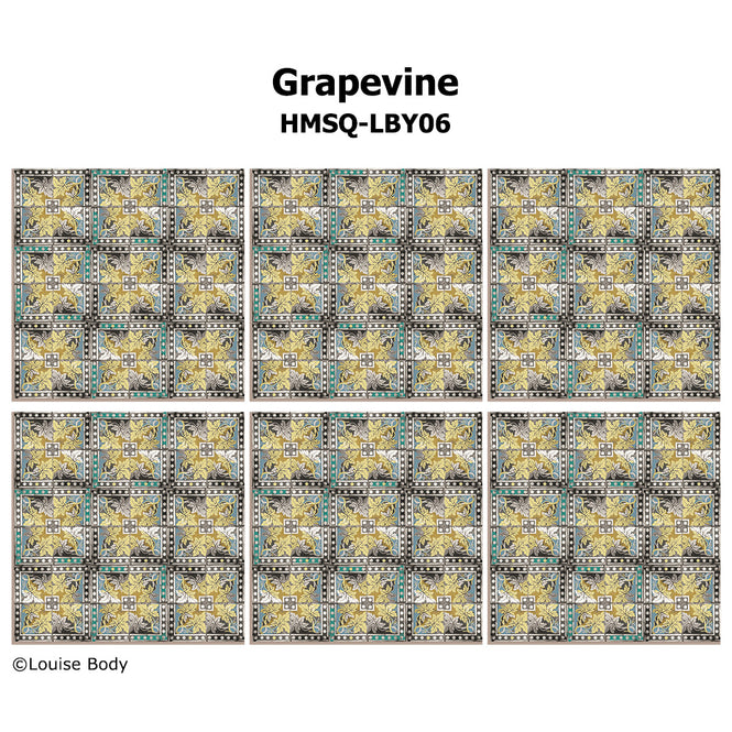 はがせる シール 壁紙【Hatte me! Square】Louise Body / Grapevine HMSQ-LBY06(6枚セット)
