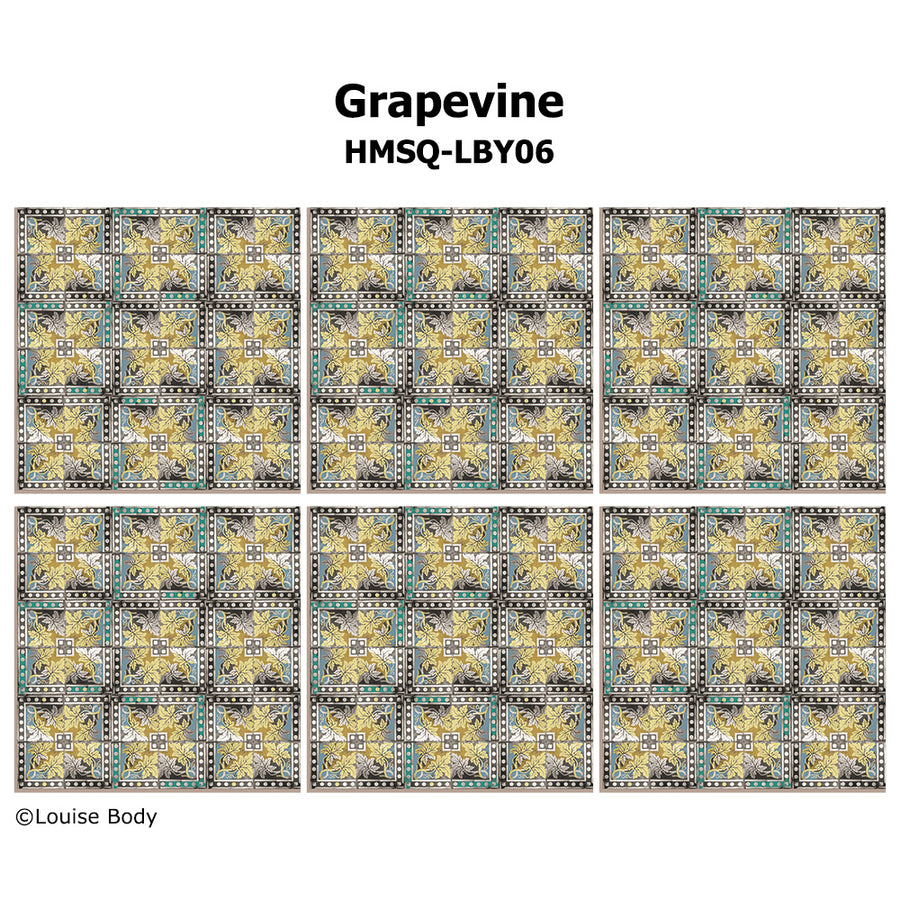 はがせる シール 壁紙【Hatte me! Square】Louise Body / Grapevine HMSQ-LBY06(6枚セット)