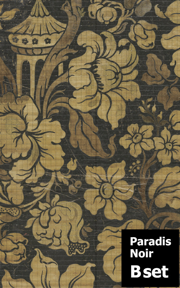 はがせる 壁紙 【Hattan Pattern】NLXL Paradis Noir Bset HRMRV-01B(6枚セット)