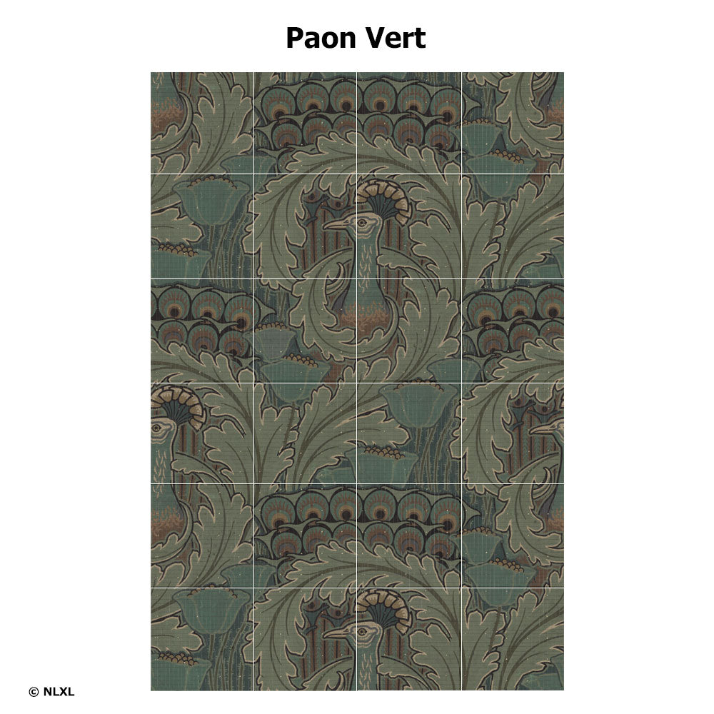 はがせる 壁紙 【Hattan Pattern】NLXL Paon Vert フルセット(24