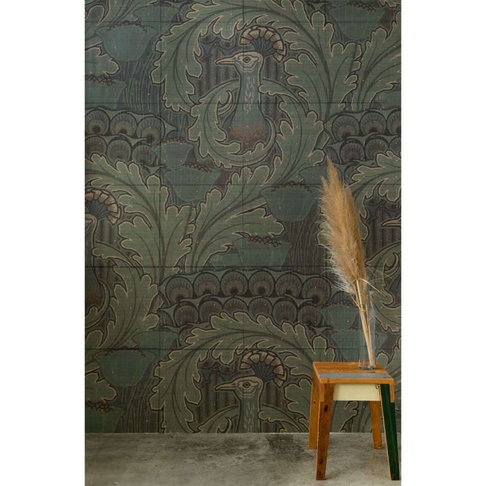 はがせる 壁紙 【Hattan Pattern】NLXL Paon Vert フルセット(24枚