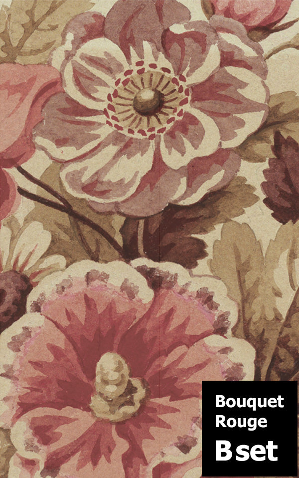 はがせる 壁紙 【Hattan Pattern】NLXL Bouquet Rouge Bset HRMRV-04B(6枚セット)