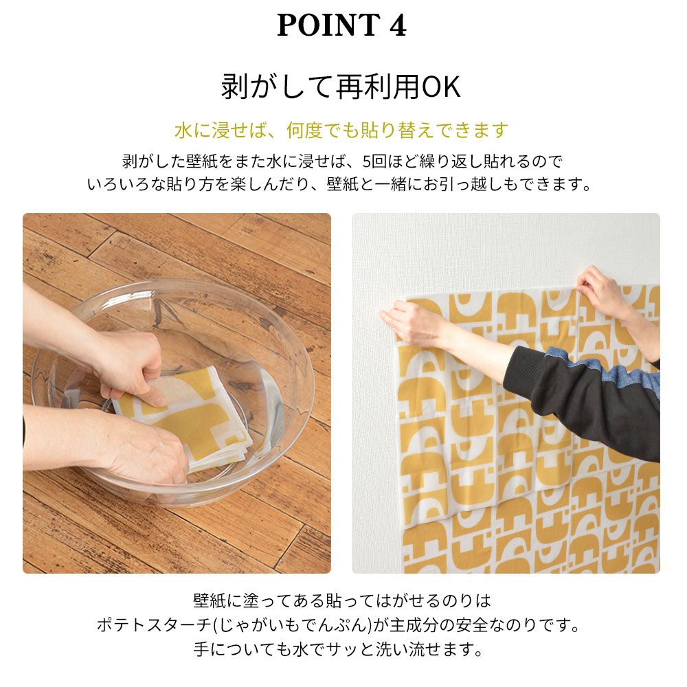 はがせる 壁紙 【Hattan Pattern】Black Pepper Paperie